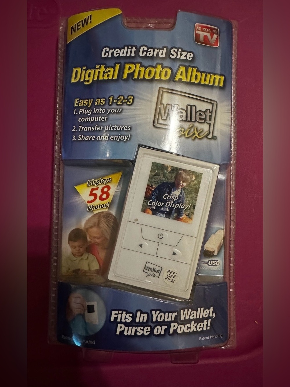 Credit Card Size Digital Photo Album - White